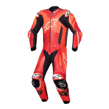 Alpinestars GP Plus V4 Sprint 1 Piece Leather Suit - Red / Fluo / Mid Red / White