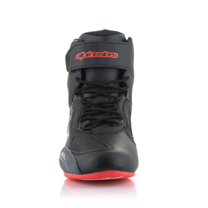 Alpinestars Faster-3 Motorcycle Shoes - Black / Grey / Red Fluo