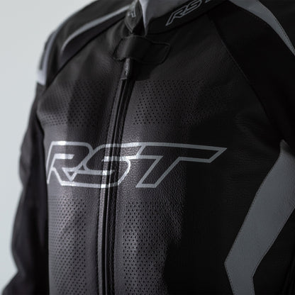 RST Podium Airbag CE Mens Leather Suit - Black / White