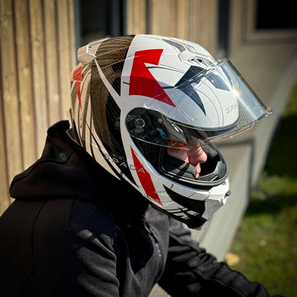 Spada SP18 Strike White/Black/Red Helmet