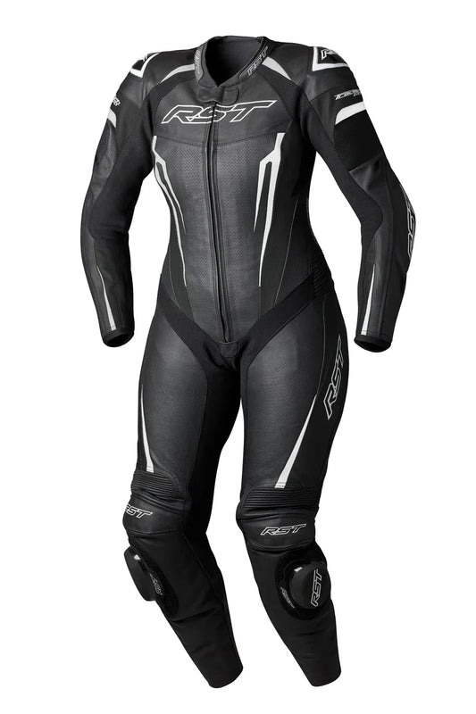 RST Tractech Evo 5 CE Ladies Leather Suit - Black / White / Black